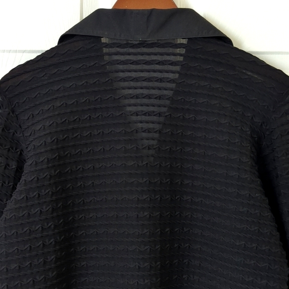 Rayure Paris 90's Vintage Textured Long Sleeve Button Down Cropped Top Black L - Picture 10 of 10